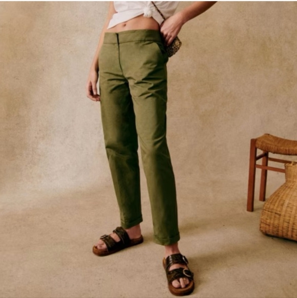 Sezane Milo Olive Green Trousers